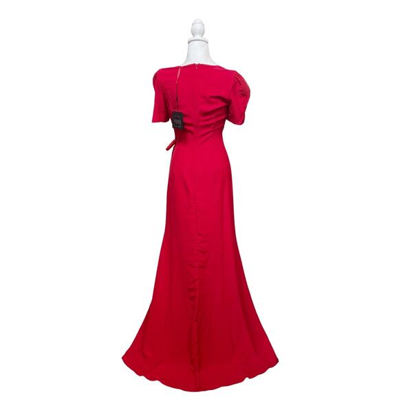 Mac Duggal V Neck Embellished Cut Out Gown Maxi Dress 8 Red NWT - Picture 7 of 10